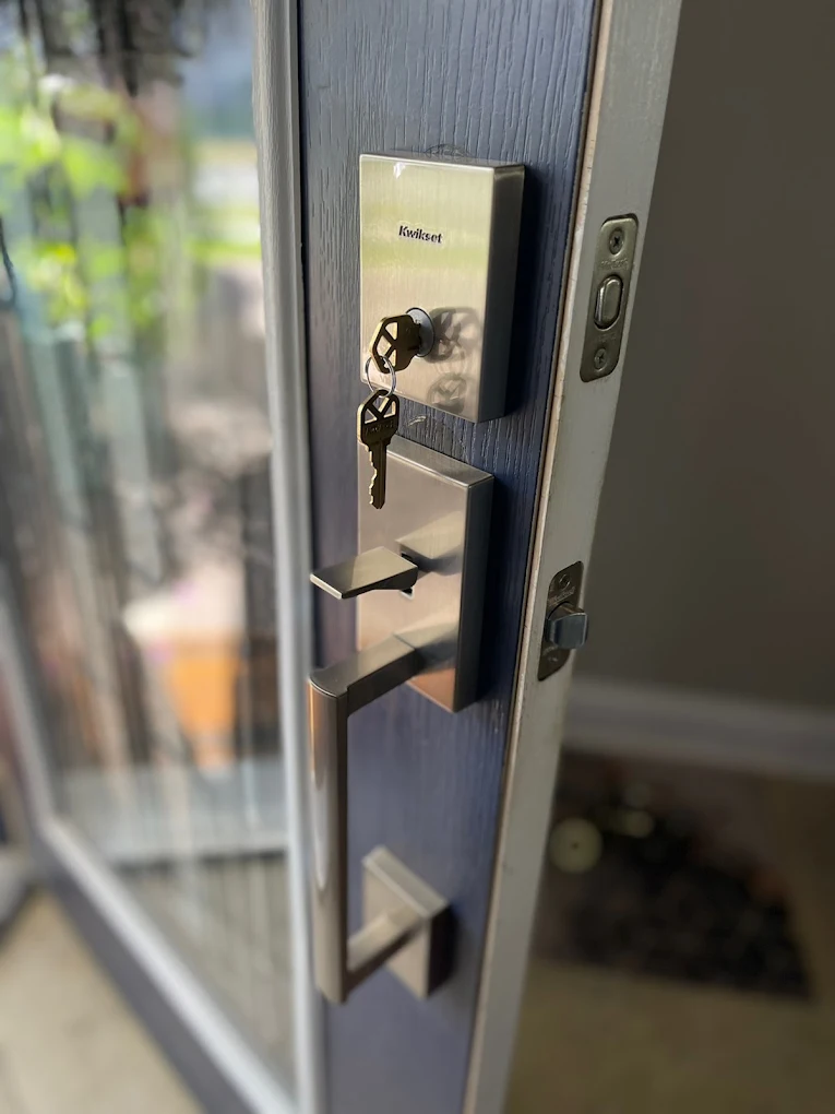 Front door deadbolt opened and rekeyed on an Orlando home